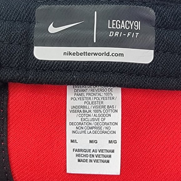 OSU Ohio State Buckeyes Hat NIKE Fitted Baseball Cap Size M / L Red Just Do It - Picture 6 of 7